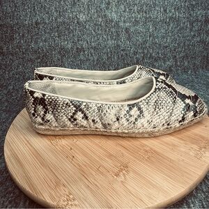Franco Sarto Kiya‎ Snake Espadrille Slipper Ballet Flats Size 10